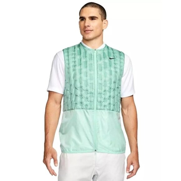 NWT Nike Therma-Fit Repel Full Zip Down Golf Turquise Vest, Size XS (DX6078-346) - Picture 1 of 8